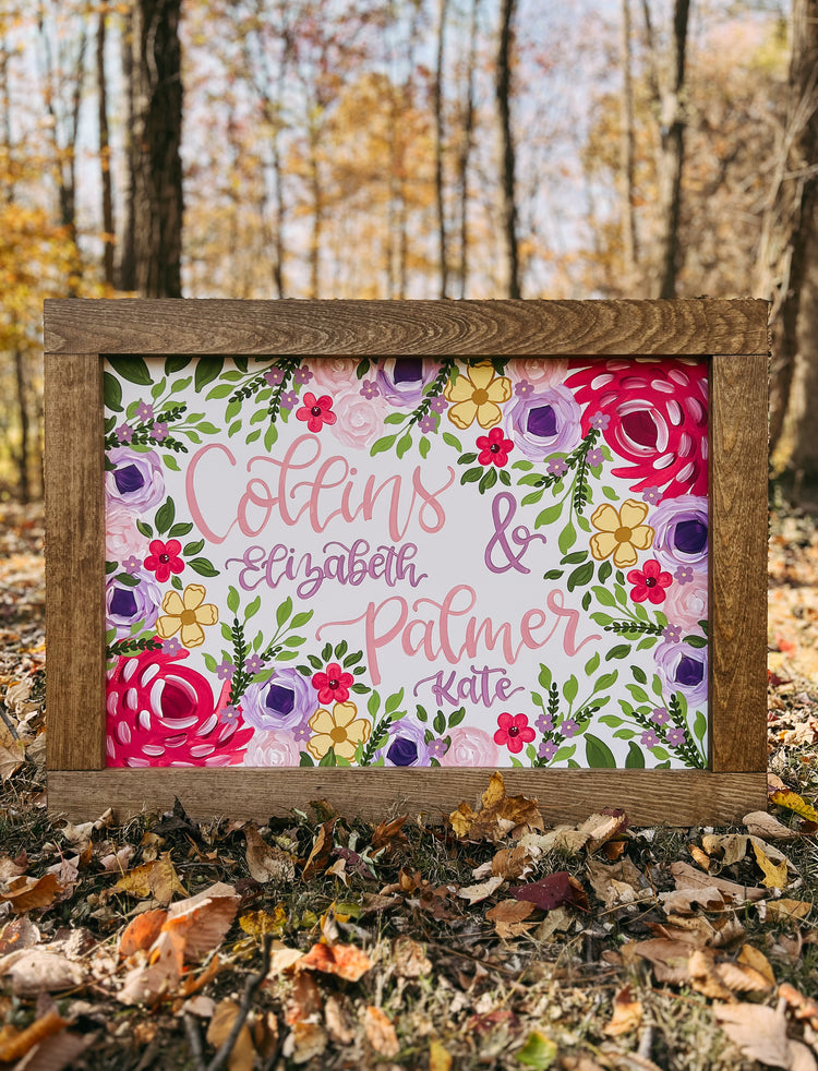 Hand-Painted Wooden Sign