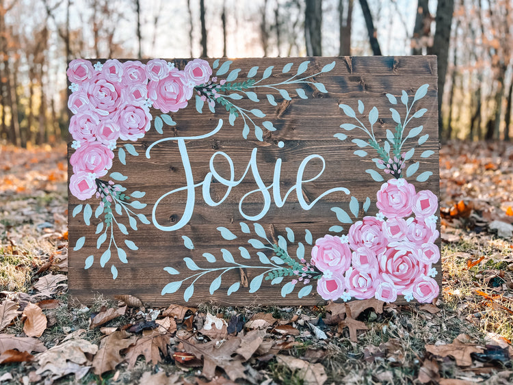 THICK Frameless Hand-Painted Wooden Sign with hook(s)