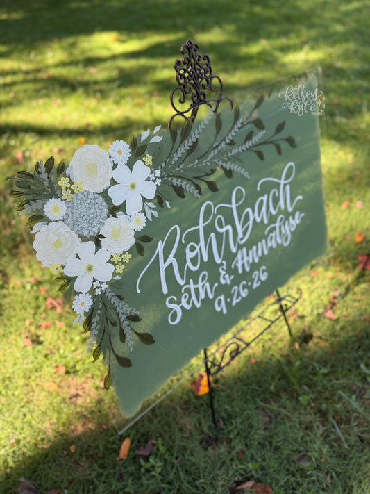 Hand-painted acrylic sign