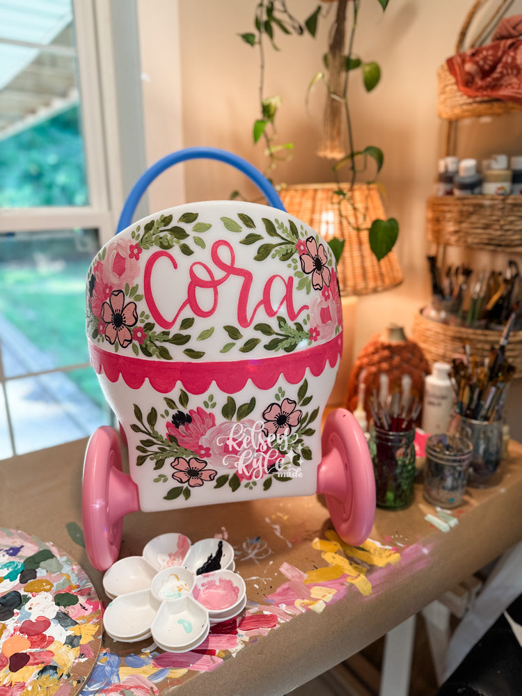 Custom Hand-painted baby doll carriage