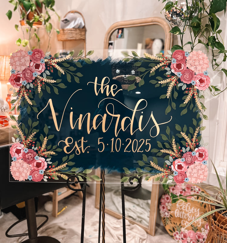 Hand-painted acrylic sign