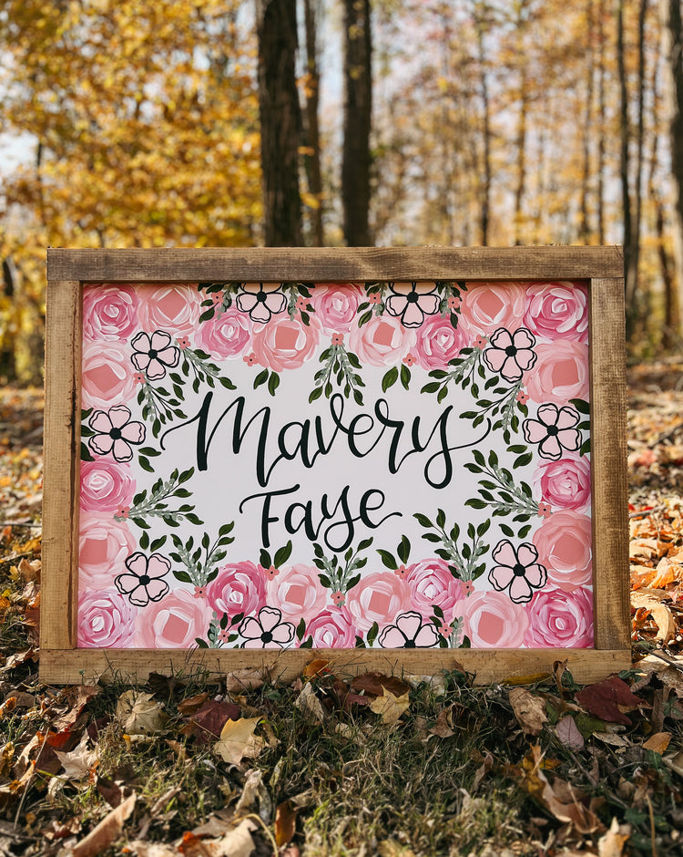 Hand-Painted Wooden Sign
