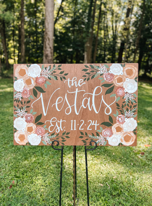 Hand-Painted Wooden Sign