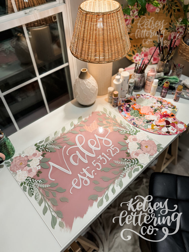 Hand-painted acrylic sign