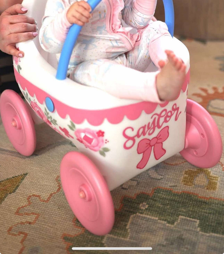 baby doll carriage for toddlers Custom Hand-painted baby doll carriage – Kelsey Kyle Made