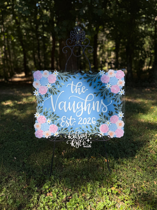 Hand-painted acrylic sign