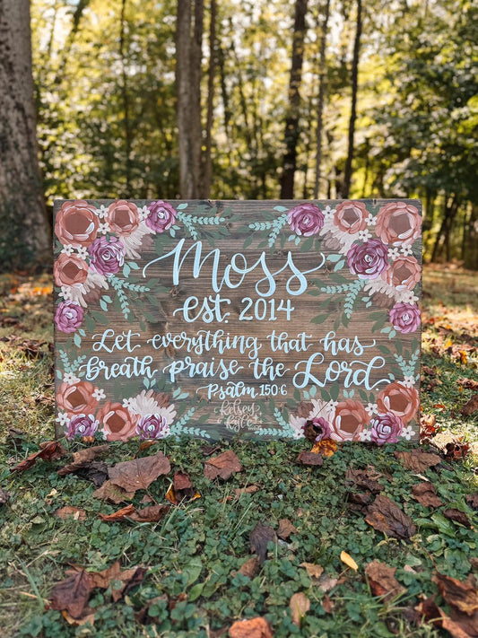 THICK Frameless Hand-Painted Wooden Sign with hook(s)