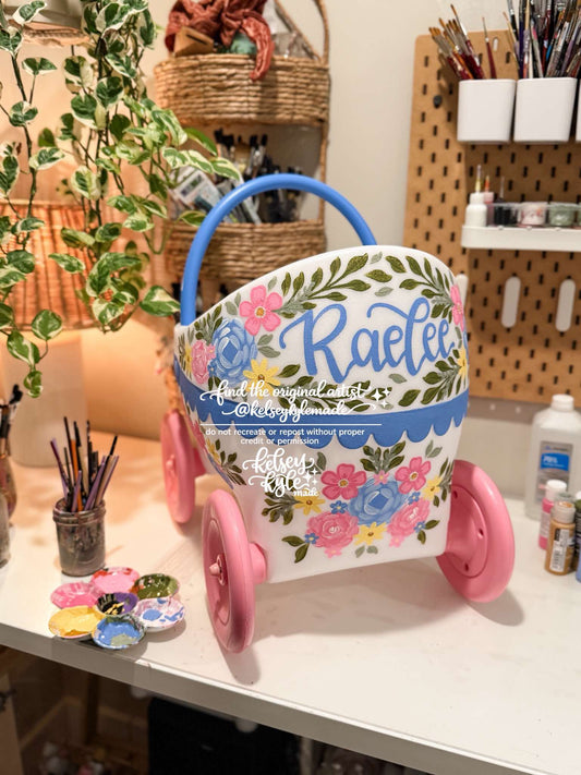 Custom Hand-painted baby doll carriage