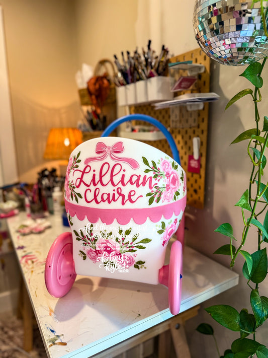 Custom Hand-painted baby doll carriage